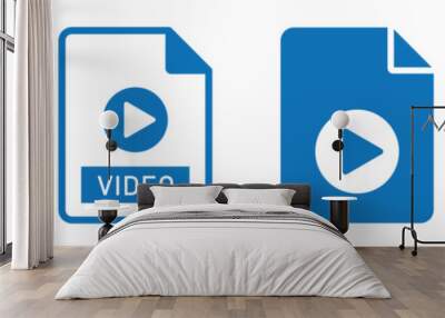 Video document file icon. Mp4 format file icon, vector Illustration Wall mural