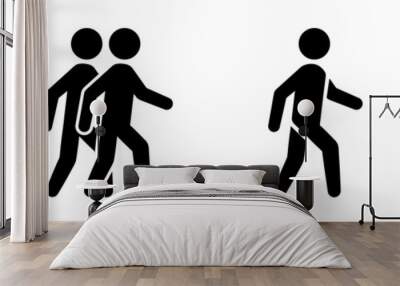 Walking man vector icon. People walk sign icon, vector illustration. Wall mural