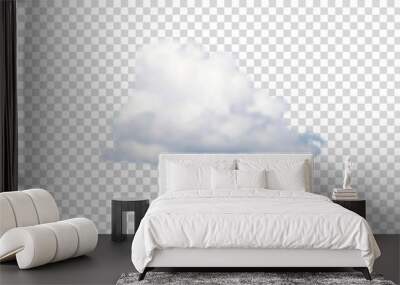 Cloud isolated on transparent background, realistic cloud effect Wall mural