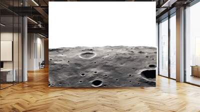 Moon surface isolated on transparent background - Generative AI Wall mural