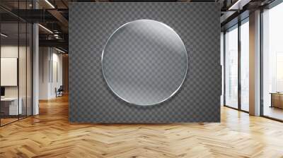 Vector isolated realistic glass circle on the transparent background for decoration and covering. Wall mural