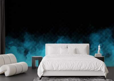 Vector realistic isolated Blue Smoke effect for decoration and covering on the transparent background. Wall mural