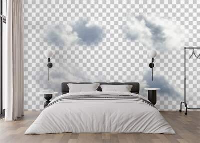 Vector set of realistic isolated cloud on the transparent background. Wall mural