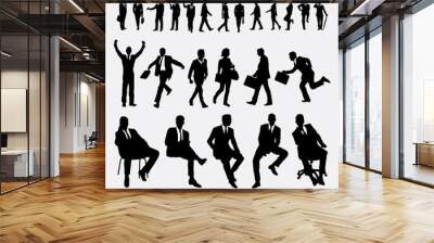 Businessman and business woman bundle silhouette 3. Good use for symbol, logo, web icon, mascot, sticker, avatar, or any design you want. Easy to use. Wall mural