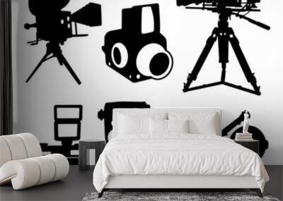 camera photograph and video silhouette good use for any design you want. Wall mural