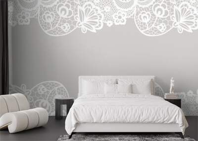 Seamless lace border. Invitation card. Wall mural