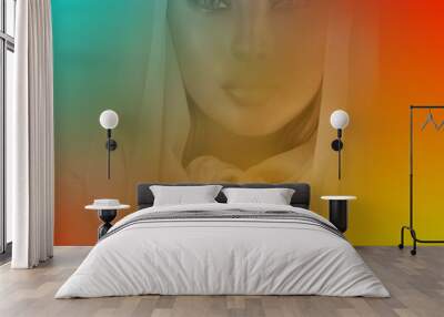 Religious abstract image of Mary Wall mural