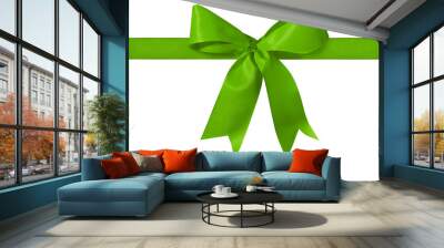 Beautiful gift bow green, exempted. Wall mural