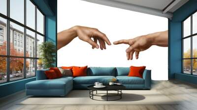 The Creation of Adam, a modern take on Michelangelo's painting. Wall mural