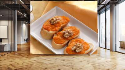 Crostini alla mousse di zucca - Antipasti del Trentino A A Wall mural