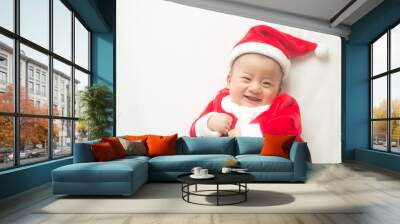 Christmas Santa Claus asian baby boy and happy new year festival Wall mural