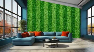 Green grass soccer field background Wall mural