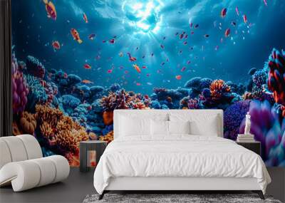 Fond sous-marin avec poissons Wall mural