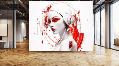 Portrait artistique  de femme contemporaine Wall mural