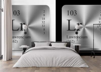 Lawrencium, two metal steel web buttons Wall mural