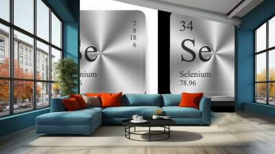 Selenium, two metal web buttons Wall mural