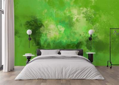 abstract green watercolor background. bright multi colored spots. Wall mural