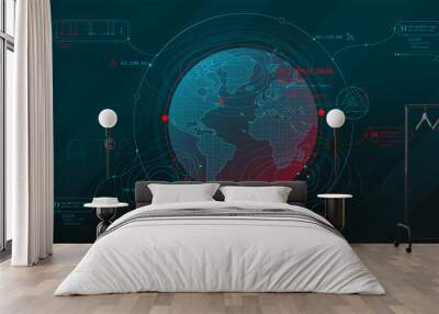 Design of a futuristic software interface for planetary search. Wall mural