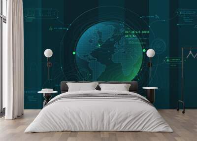 Design of a futuristic software interface for planetary search. Wall mural