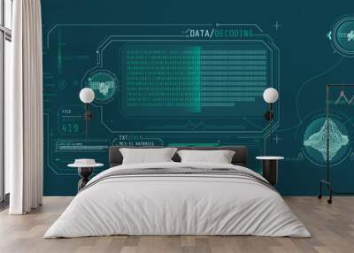 Interface for decoding object data received from satellite. Wall mural