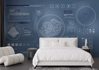 Set of infographic elements about the study of rocks. Wall mural