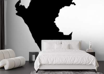 peruvian map silhouette with transparent background Wall mural