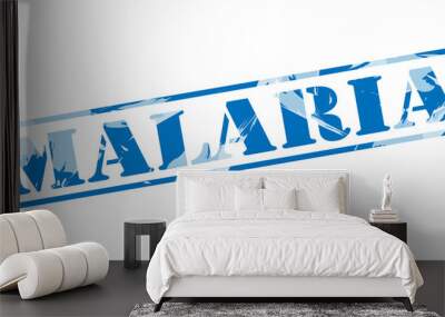 malaria blue stamp on white background Wall mural