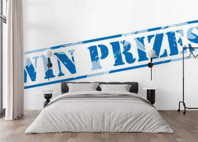 win prizes blue stamp on white background Wall mural