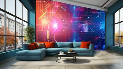 abstract technology communication concept vector background Wall mural