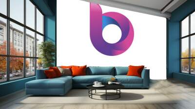 3D B Letter Logo Vector  Wall mural