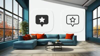 Feedback icon. Star message symbol. Positive experience signs. Like bubble icons. Good opinion symbols. Vector isolated sign. Wall mural