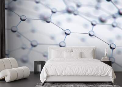 Abstract 3D Rendering of Structure with Spheres，molecule model，science wit background. Wall mural