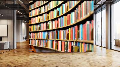 Round bookshelf in public library Wall mural