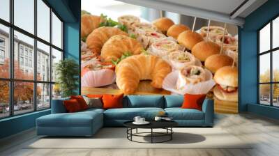 croissant on a table Wall mural