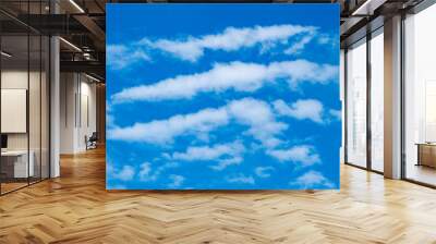 Blue cloudy sky background Wall mural