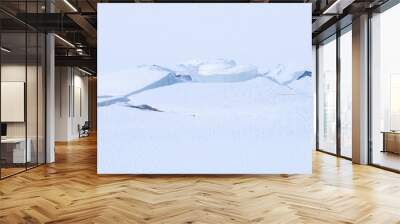 Texture of winter ice surface. Blue natural ice background Wall mural