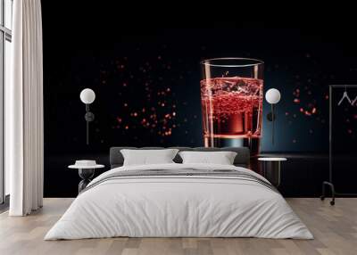 a glass of red liquid Wall mural