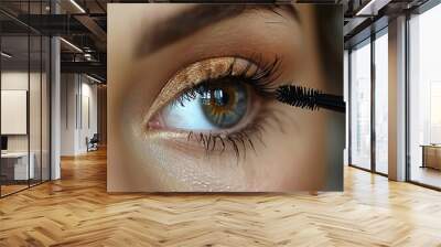 close up of eye with makeup Wall mural