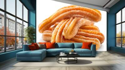 fried churros isolated on white Wall mural