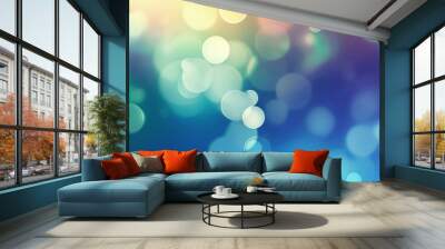 Abstract multicolored bokeh light background with soft, blurred circles, ideal for festive, celebratory, or artistic projects.
 Wall mural