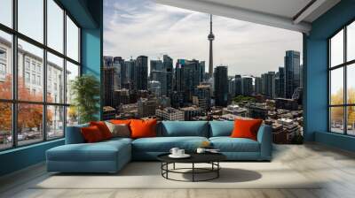 downtowntoronto cntower sunset cityscape Wall mural