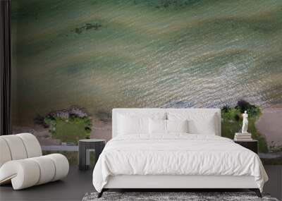 Innisfil  beach views with green water   patterns looking Down Wall mural