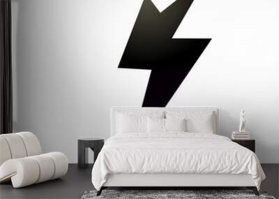 silhouette of lightning striking. lightning bolt flashed. vector illustration Wall mural