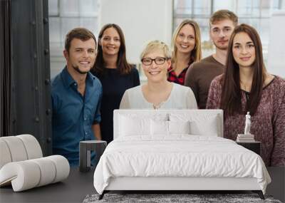 group portrait of co-workers in office Wall mural