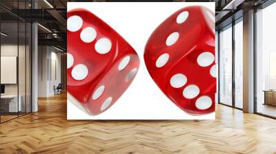 two red transparent dice Wall mural