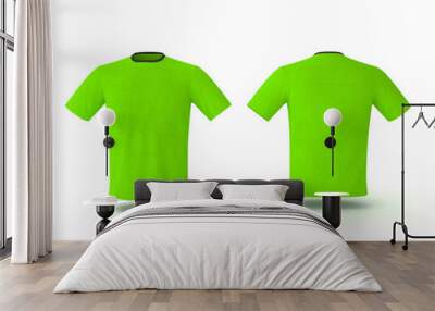 Green T-shirt template, isolated on background. Men's realistic T-shirt mockup 3d render Wall mural