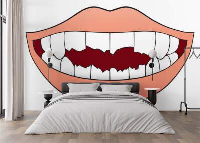 Mouth Full of Broken Teeth Wall mural