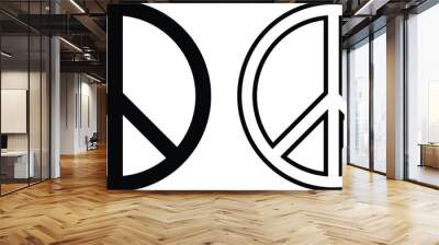 peace icon vector in two styles isolated on white background Wall mural