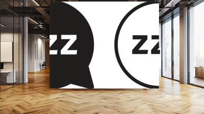 zzz speech bubble icon set in two styles . Sleeping bubble with zzz icon vector . Wall mural