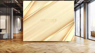 Luxury abstract gold background with diagonal golden line and glowing effect element. Elegant style vector design Wall mural